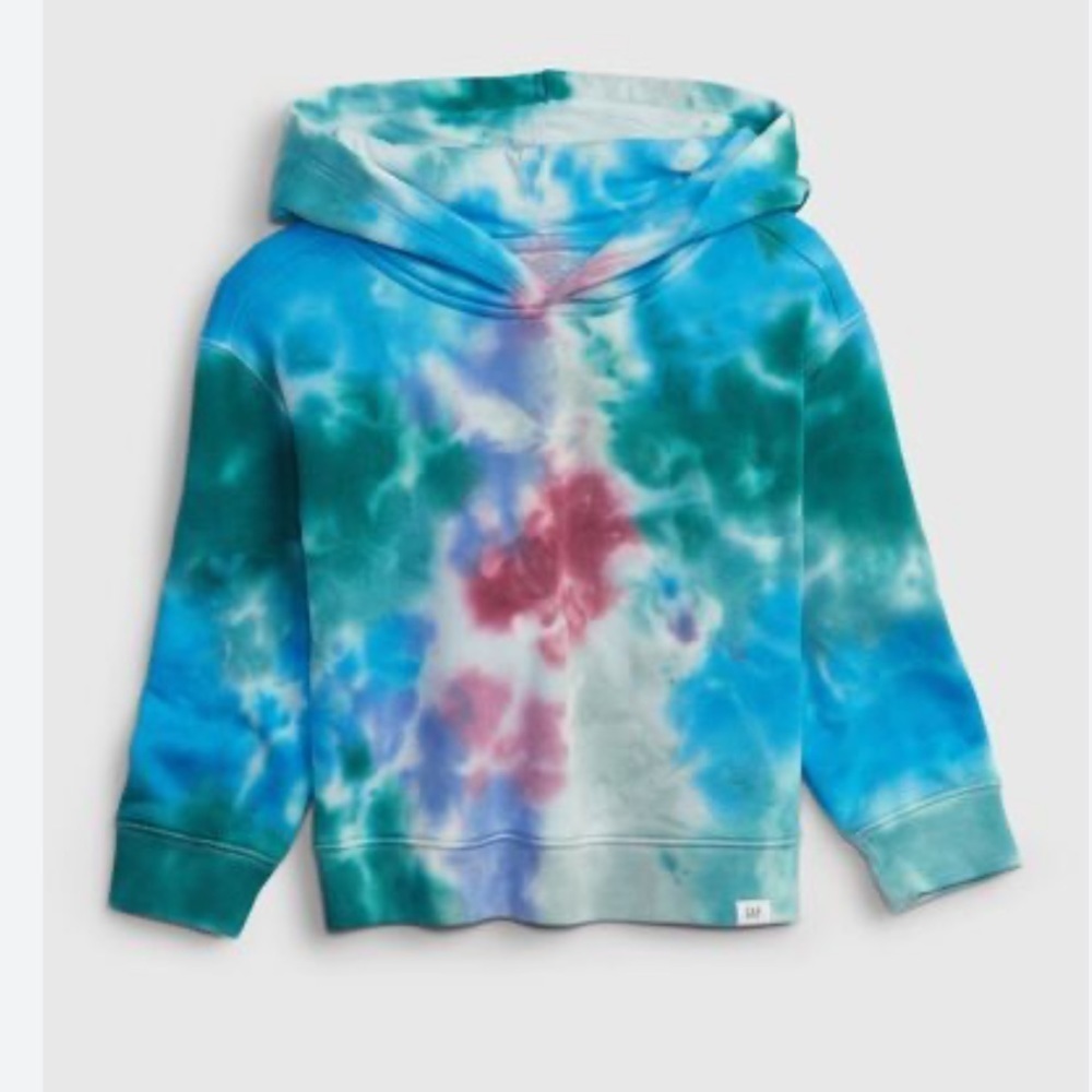 Gap KIDS Green & blue Tie-Dye hoodie sweater S 6/7